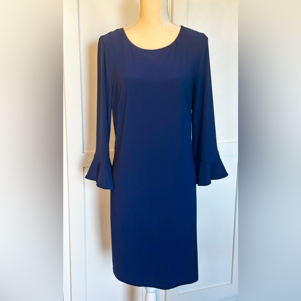 Laundry By Shelli Segal Navy Long Sleeve Dress
